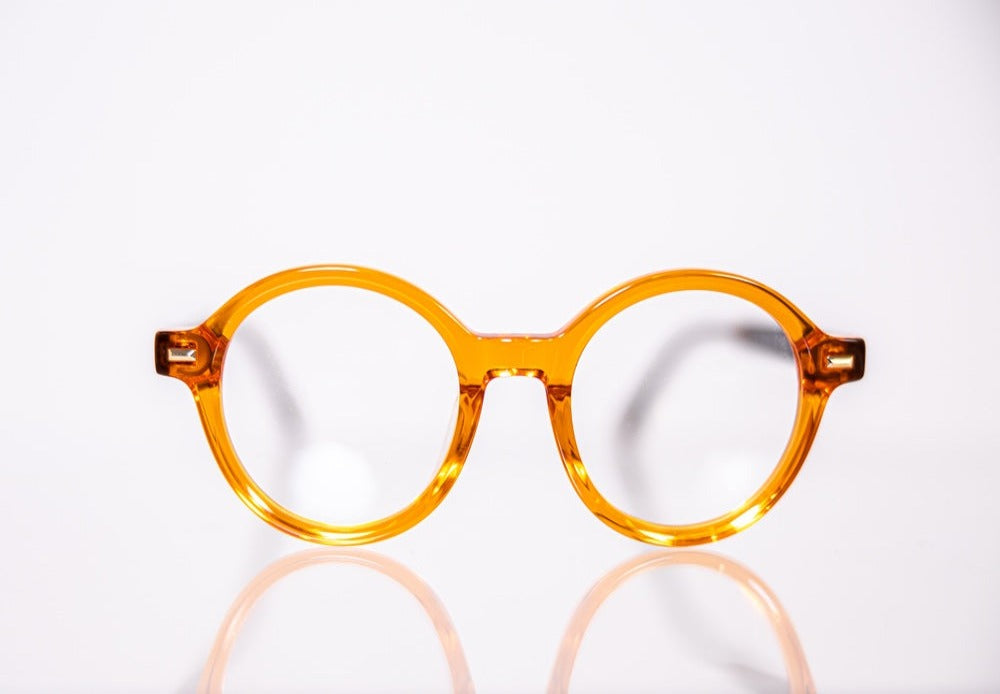 Topaz orange round eyeglasses