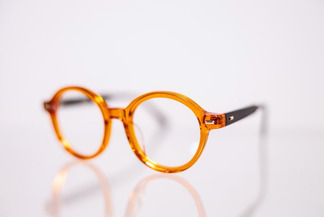 Topaz orange round eyeglasses