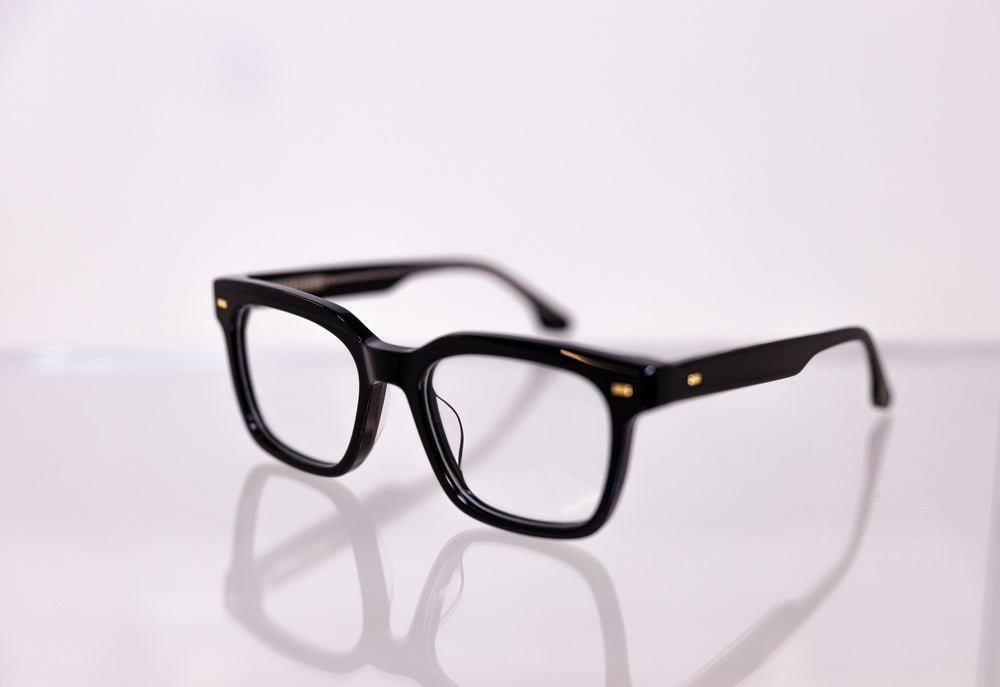 Black tourmaline square eyeglasses