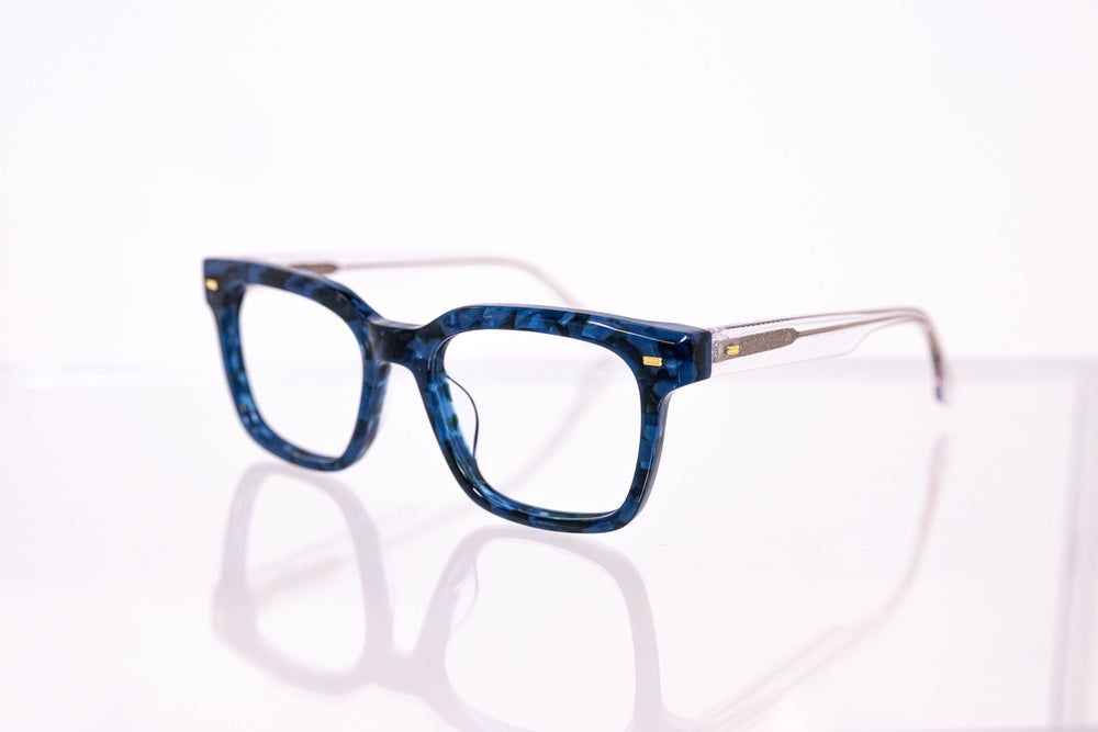 Blue turquoise square eyeglasses