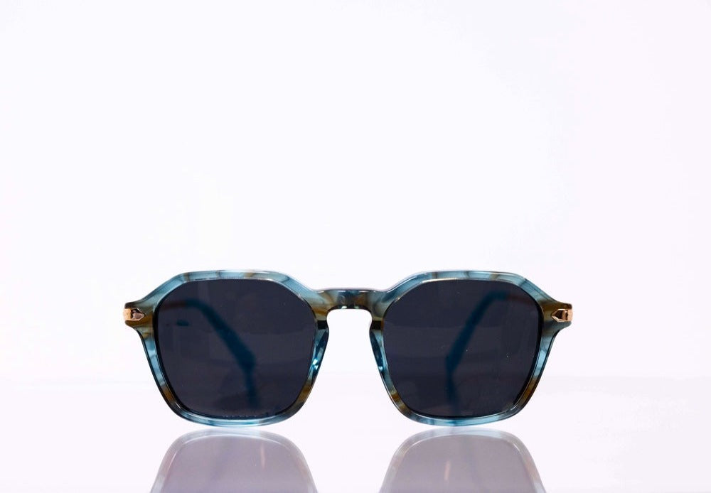 Aquamarine blue square sunglasses