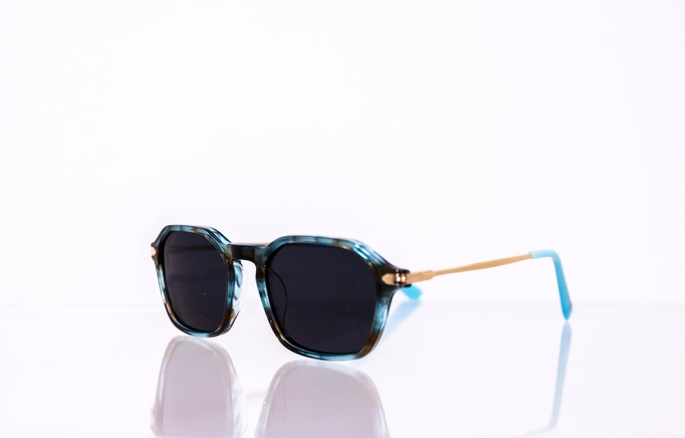 Aquamarine blue square sunglasses