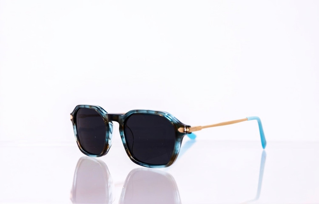 Aquamarine blue square sunglasses