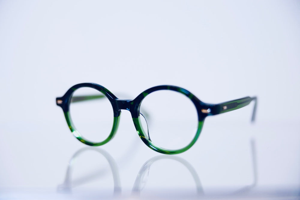 Emerald green round eyeglasses