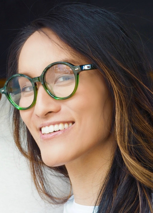 Emerald green round eyeglasses