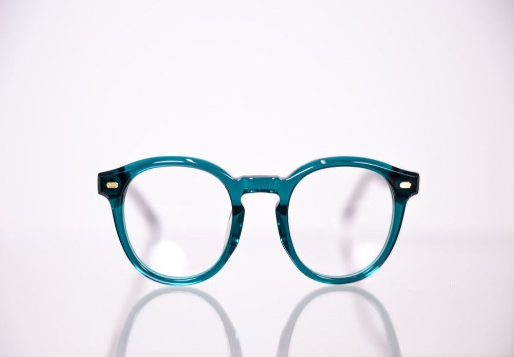 Sapphire blue round eyeglasses
