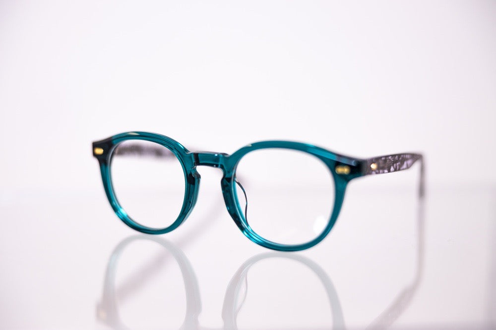 Sapphire blue round eyeglasses