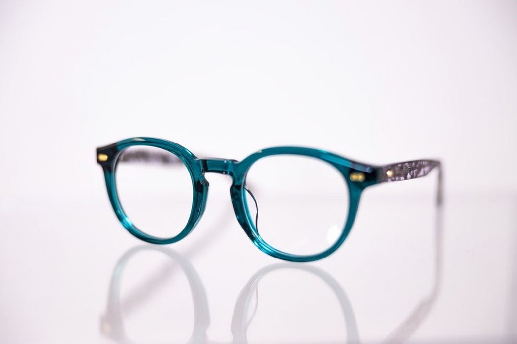 Sapphire green round eyeglasses