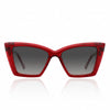 Cat eye red acetate and gold braided metal wide nose bridge fit and low nose bridge High cheek bones fit 