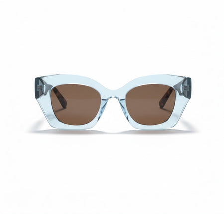 Ocean blue and tortoise-shell acetate cat eye sunglasses for wide nose bridge low nose bridge and high cheek bones