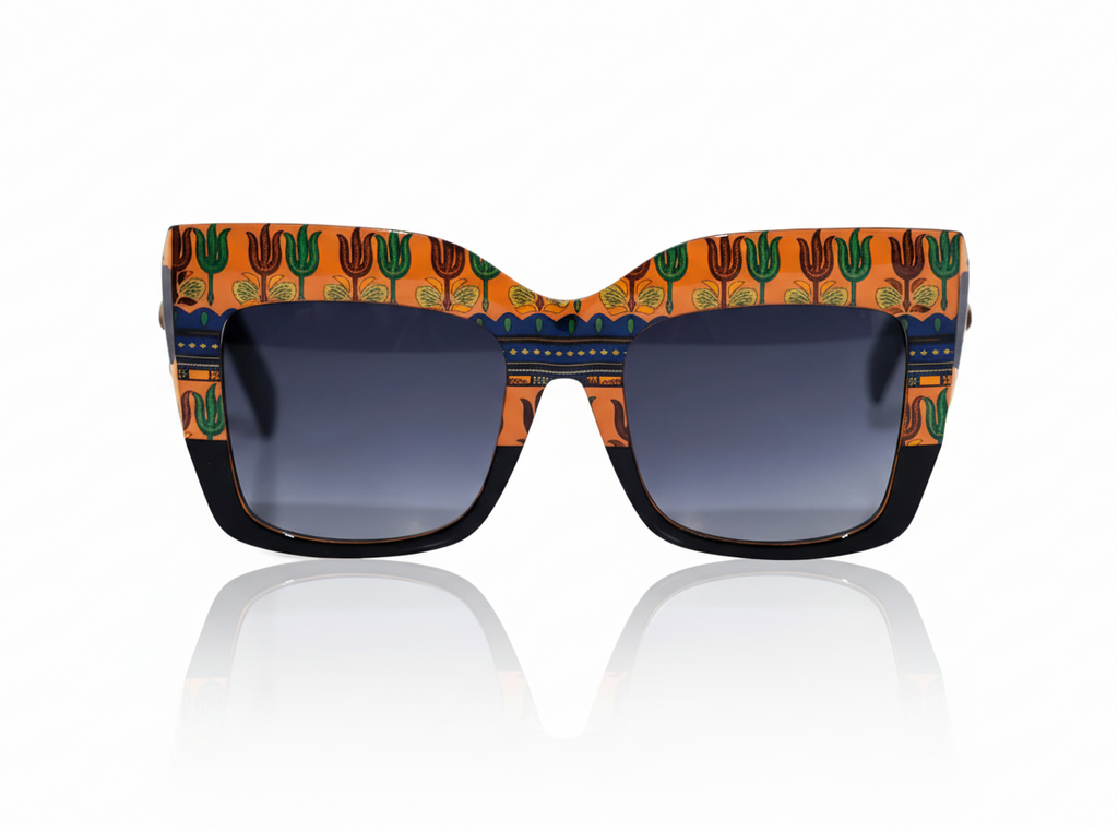 Oversized black multicolor unisex cat eye sunglasses– Tribaleyes