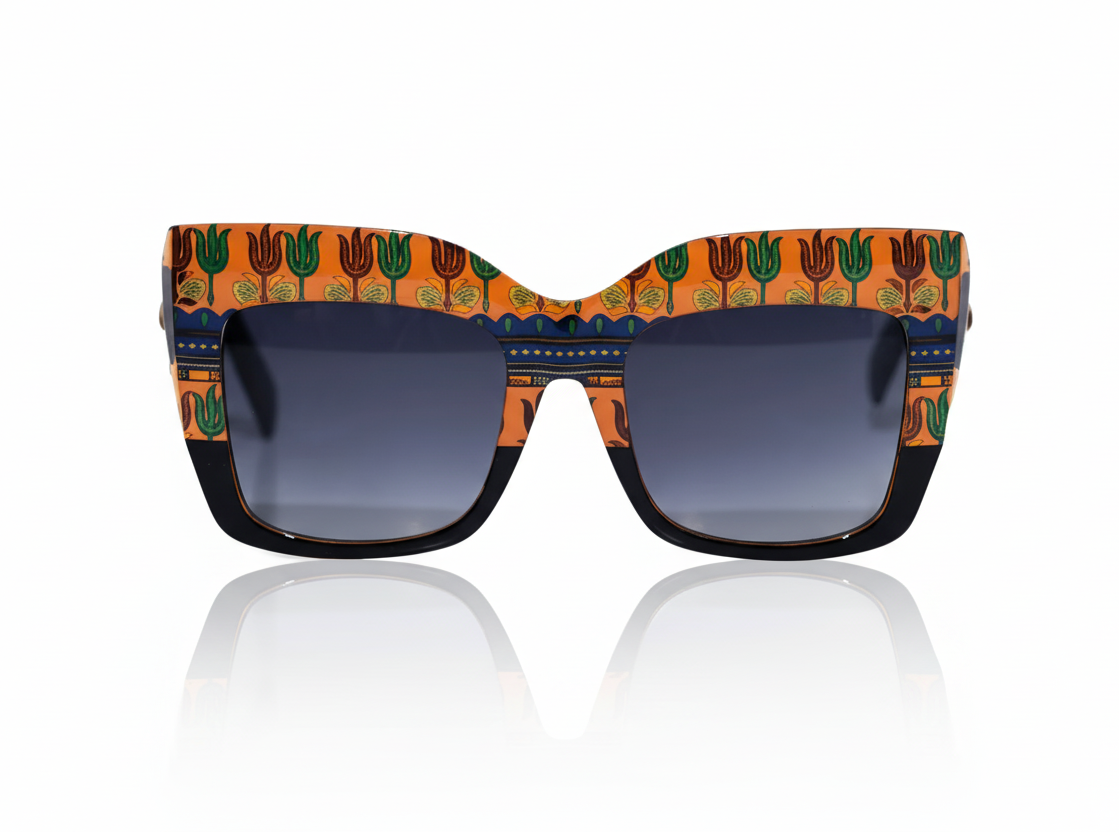 Oversized black multicolor unisex cat eye sunglasses– Tribaleyes