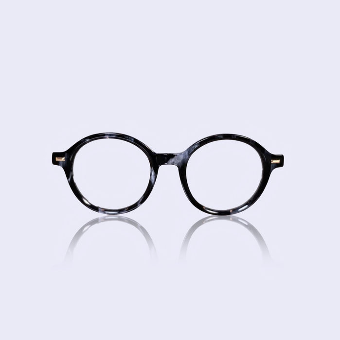 Alexandrite black round eyeglasses