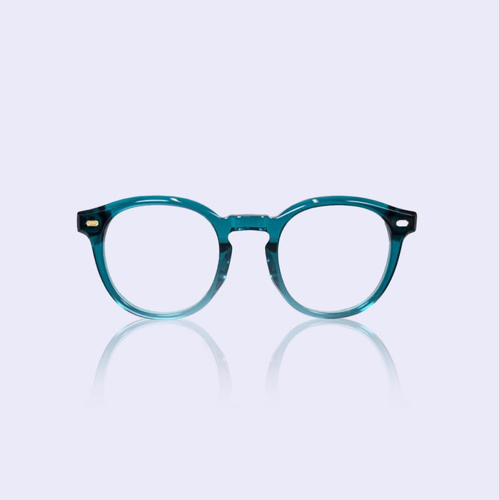 Sapphire blue round eyeglasses