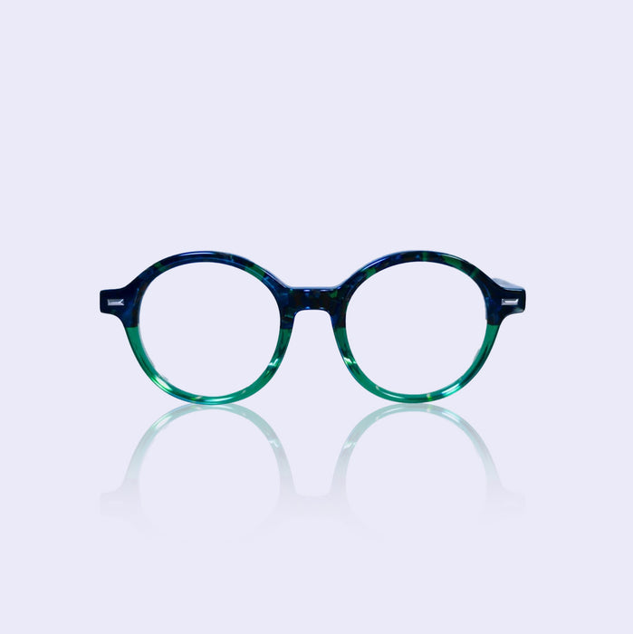 Emerald green round eyeglasses