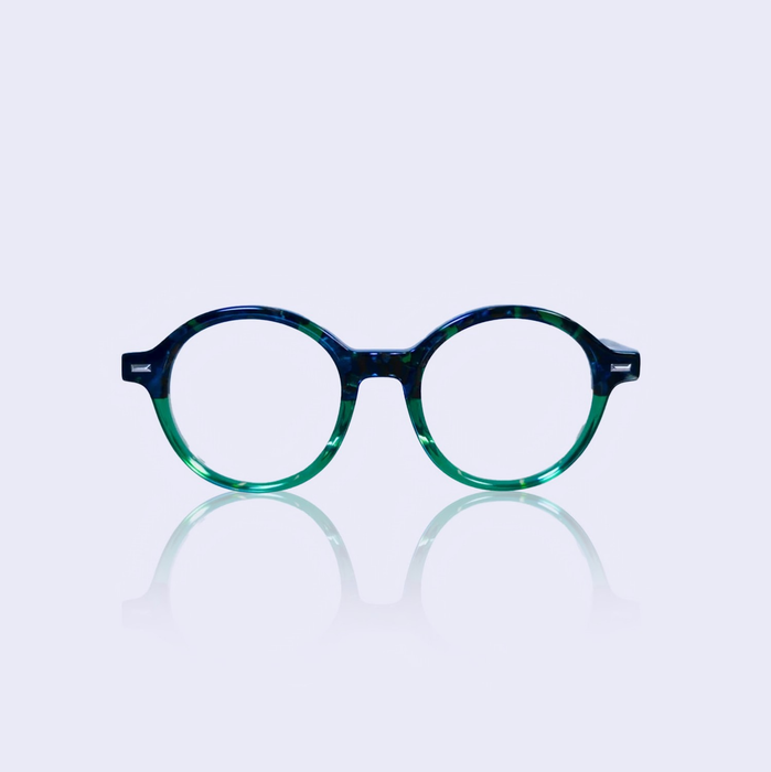 Emerald green round eyeglasses