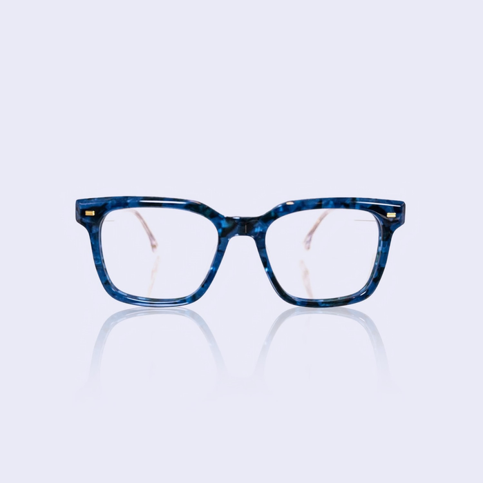 Blue turquoise square eyeglasses