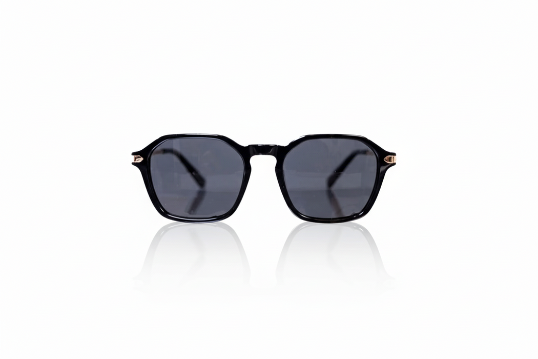 Tourmaline Black Square Sunglasses