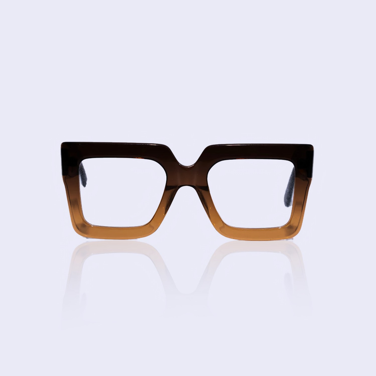 Overisized square brown two tone unisex eyewear– Tribaleyes
