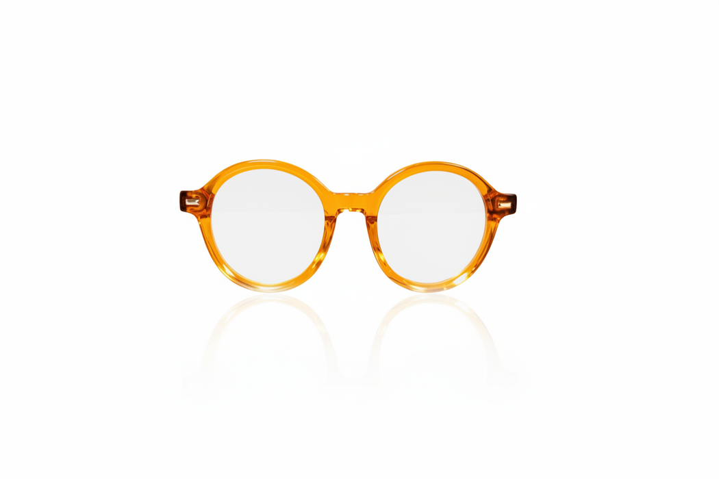 Topaz Orange Round Eyeglasses