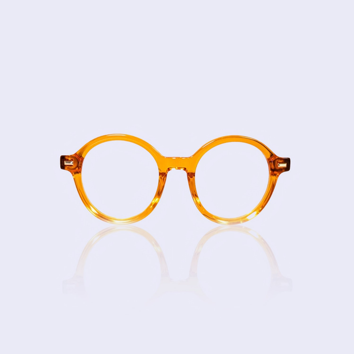 Topaz orange round eyeglasses