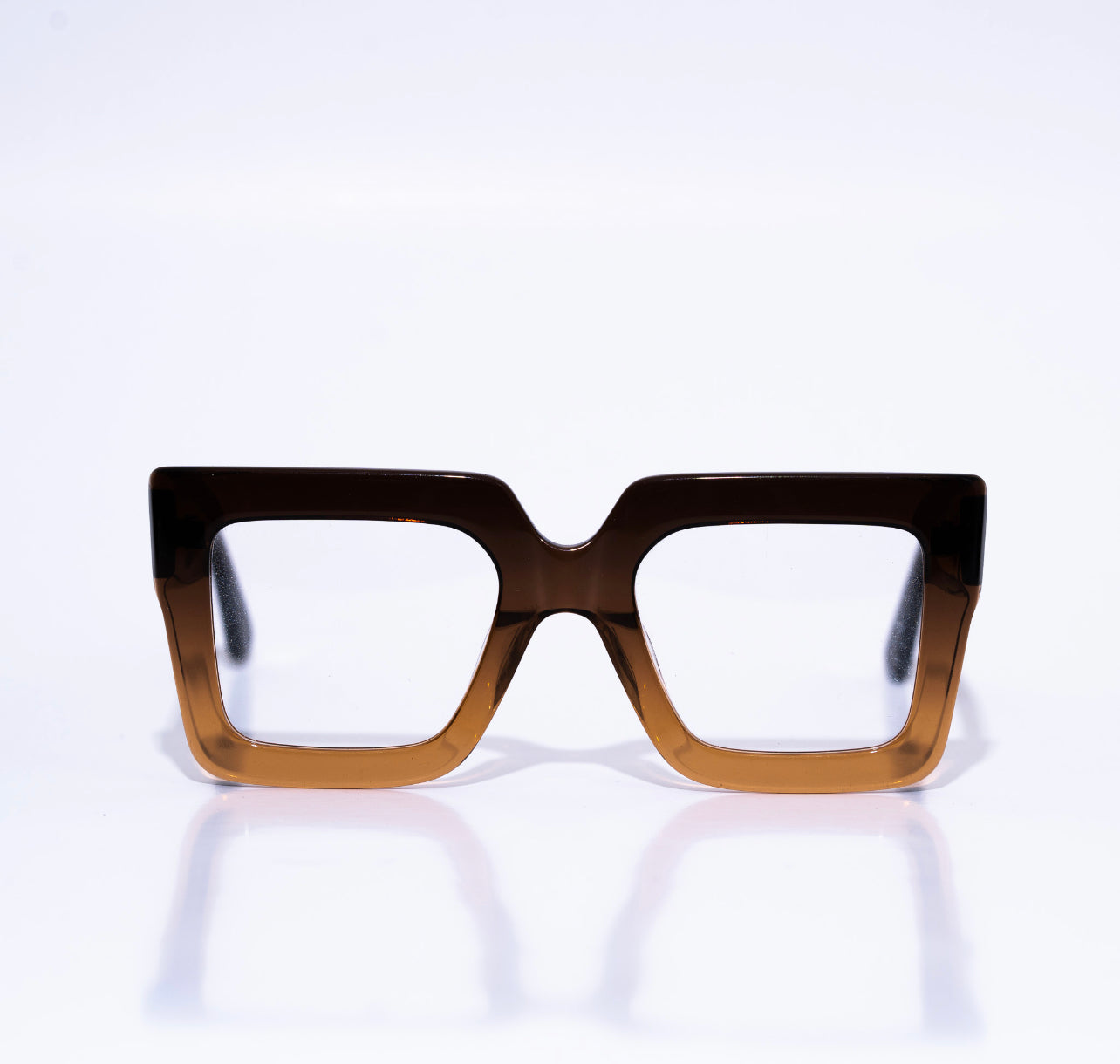 Overisized square brown two tone unisex eyewear– Tribaleyes